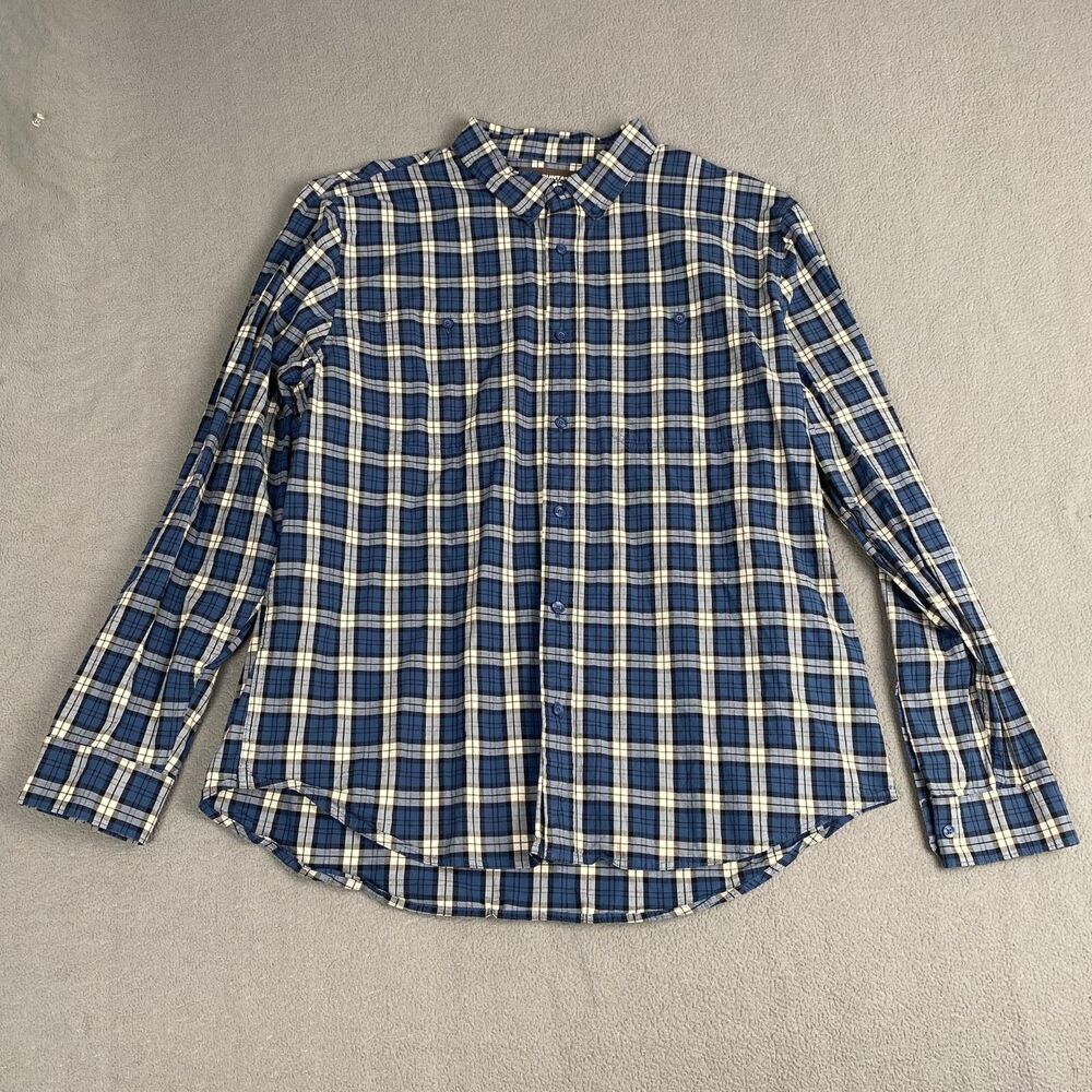 Mountain Khakis Shirt Mens X-Large Blue Check Spalding Long Sleeve Classic Fit